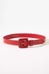 By Anthropologie Covered Square Buckle Belt In Red