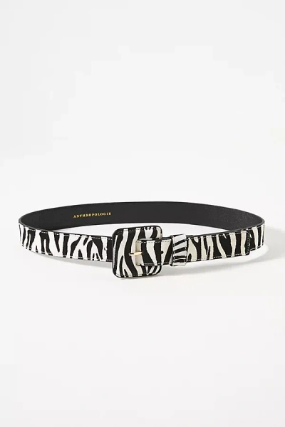 By Anthropologie Covered Square Buckle Belt In Black