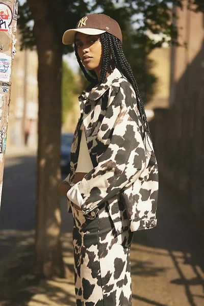 By Anthropologie Cow Print Jacket