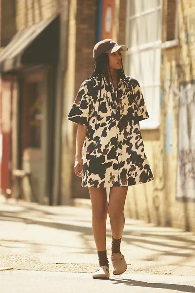 By Anthropologie Cow Print Mini Dress