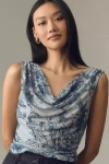 By Anthropologie Cowl-neck Tank Top In Blue