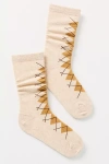 By Anthropologie Cozy Argyle Crew Socks In Neutral