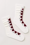 By Anthropologie Cozy Argyle Crew Socks In White