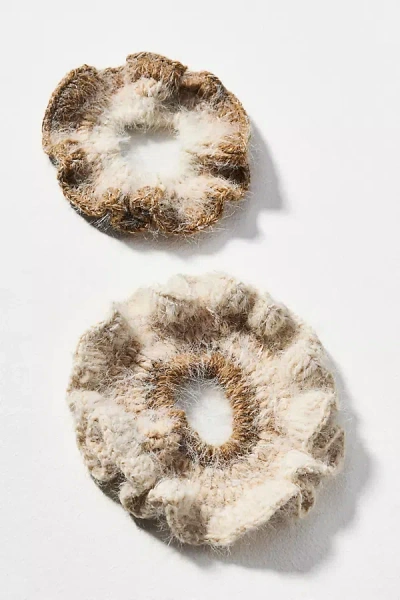 By Anthropologie Cozy Bun-wrap Scrunchie In Brown