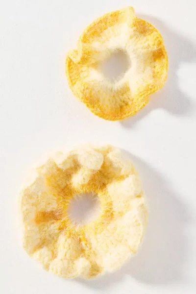 By Anthropologie Cozy Bun-wrap Scrunchie In Yellow