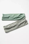 By Anthropologie Cozy Luxe Headbands, Set Of 2 In Green
