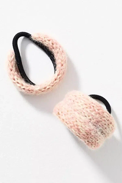 By Anthropologie Cozy Pony Cuff Hair Ties, Set Of 2 In Pink