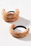 By Anthropologie Cozy Pony Cuff Hair Ties, Set Of 2 In Sand