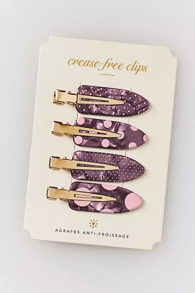 By Anthropologie Crease-free Hair Clips, Set Of 4 In Purple