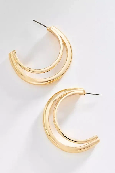 By Anthropologie Crescent Hoop Earrings In Gold