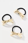 By Anthropologie Crisscross Cuff Hair Ties, Set Of 3 In Gold