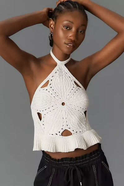By Anthropologie Crochet Starfish Knit Tank Top