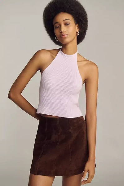 By Anthropologie Crop Wool Cashmere Tank Top In Purple