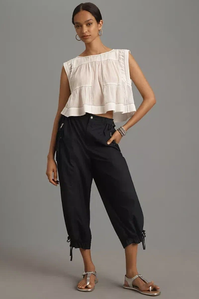 By Anthropologie Cropped Parachute Pants In Black