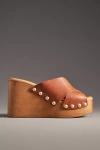 By Anthropologie Cross-strap Wedge Heels In Yellow
