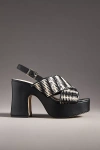 By Anthropologie Cross-strap Woven Platform Sandals