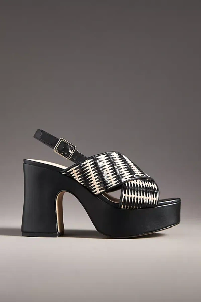 By Anthropologie Cross-strap Woven Platform Sandals