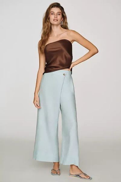 By Anthropologie Crossover Linen Pants In Blue
