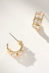 By Anthropologie Crystal Baguette Huggie Hoop Earrings In Clear