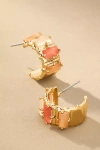 By Anthropologie Crystal Baguette Huggie Hoop Earrings In Orange