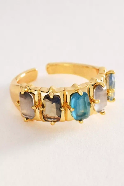 By Anthropologie Crystal Baguette Ring In Gold
