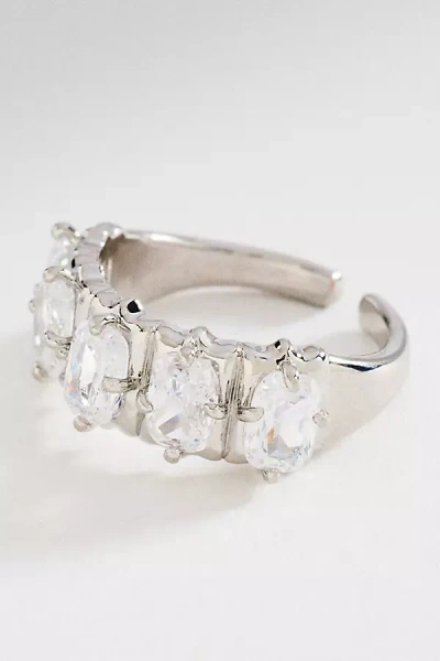 By Anthropologie Crystal Baguette Ring In Gray