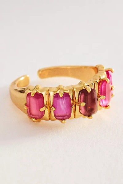 By Anthropologie Crystal Baguette Ring In Gold