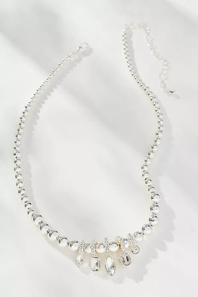 By Anthropologie Crystal Ball Necklace In Metallic