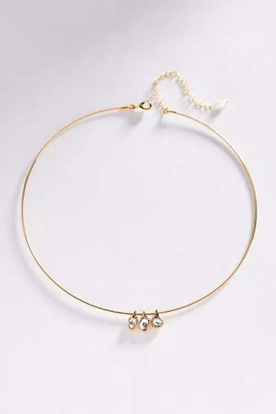 By Anthropologie Crystal Bezel Collar Necklace In Gold