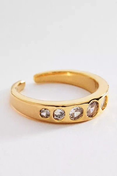 By Anthropologie Crystal Bezel Ring In Gold