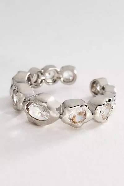 By Anthropologie Crystal Bezel Ring In Silver