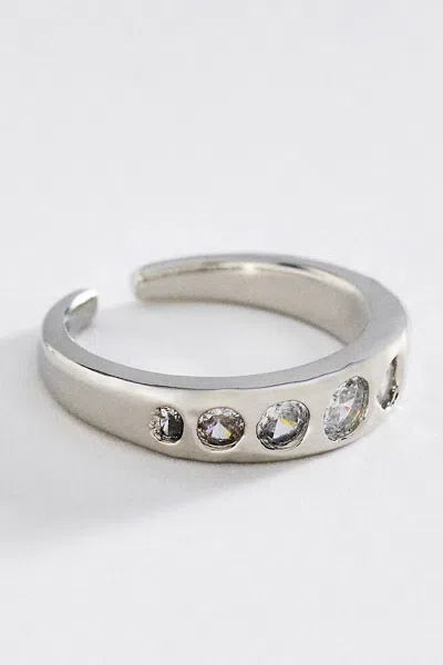 By Anthropologie Crystal Bezel Ring In Metallic