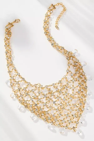 By Anthropologie Crystal Bib Necklace In Gold
