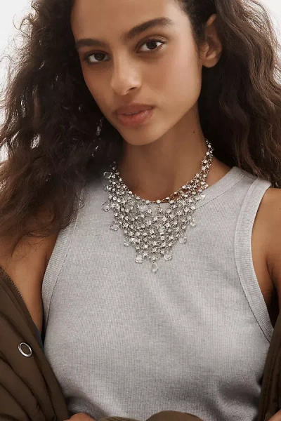 By Anthropologie Crystal Bib Necklace In Metallic