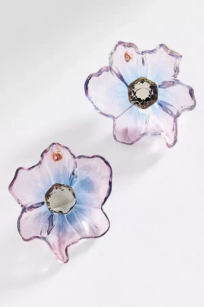 By Anthropologie Crystal Blossom Earrings In Blue