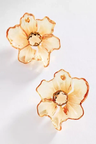 By Anthropologie Crystal Blossom Earrings In Yellow