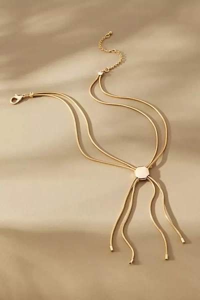 By Anthropologie Crystal Bolo Lariat Necklace In Gold
