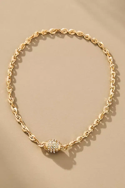 By Anthropologie Crystal Braided Chain Necklace In Gold