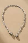 By Anthropologie Crystal Braided Chain Necklace In Silver