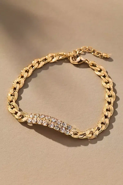 By Anthropologie Crystal Chain Bracelet In Gold