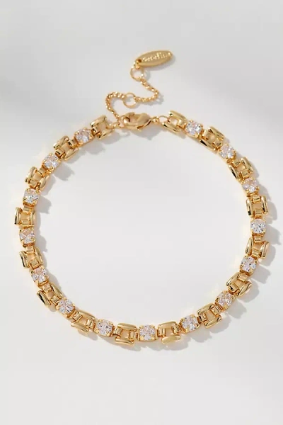 By Anthropologie Crystal Chain Link Bracelet In Gold