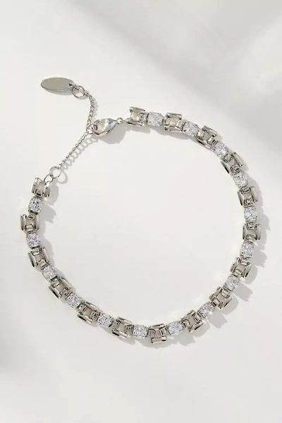 By Anthropologie Crystal Chain Link Bracelet In Metallic