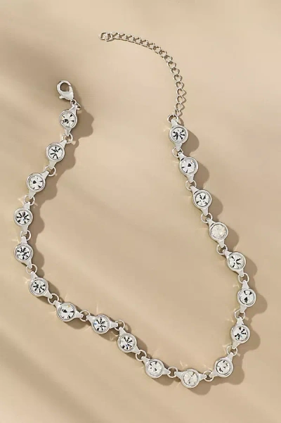 By Anthropologie Crystal Circle Necklace In Silver