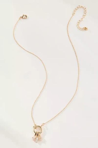 By Anthropologie Crystal Cluster Charm Necklace In Gold