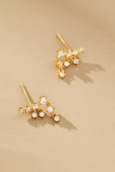 By Anthropologie Crystal Cluster Post Earrings In Gold