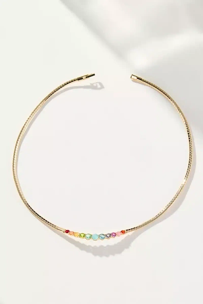 By Anthropologie Crystal Collar Snake Chain Necklace