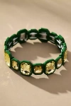 By Anthropologie Crystal Colorful Stretch Bracelet In Green