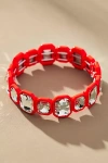 By Anthropologie Crystal Colorful Stretch Bracelet In Orange