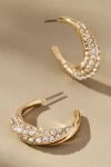 By Anthropologie Crystal Column Hoop Earrings In Gold