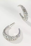 By Anthropologie Crystal Column Hoop Earrings In Silver
